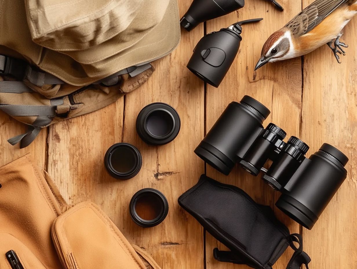 High-quality birding gear showcased in an outdoor setting