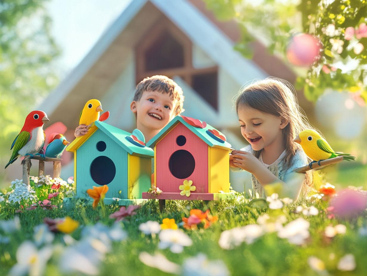 Children enjoying birdwatching in nature.