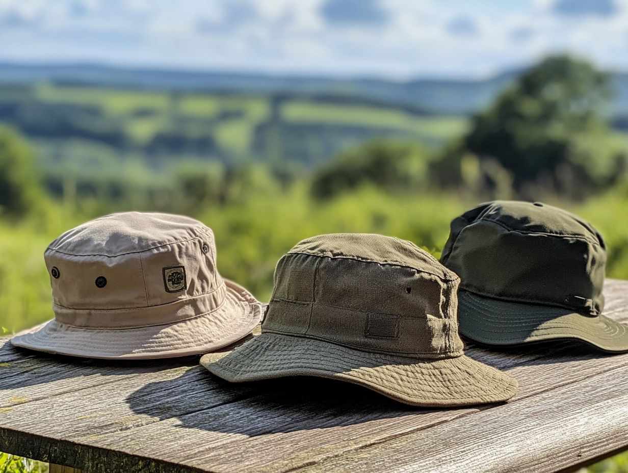 A selection of customizable birding hats showcasing personal style.