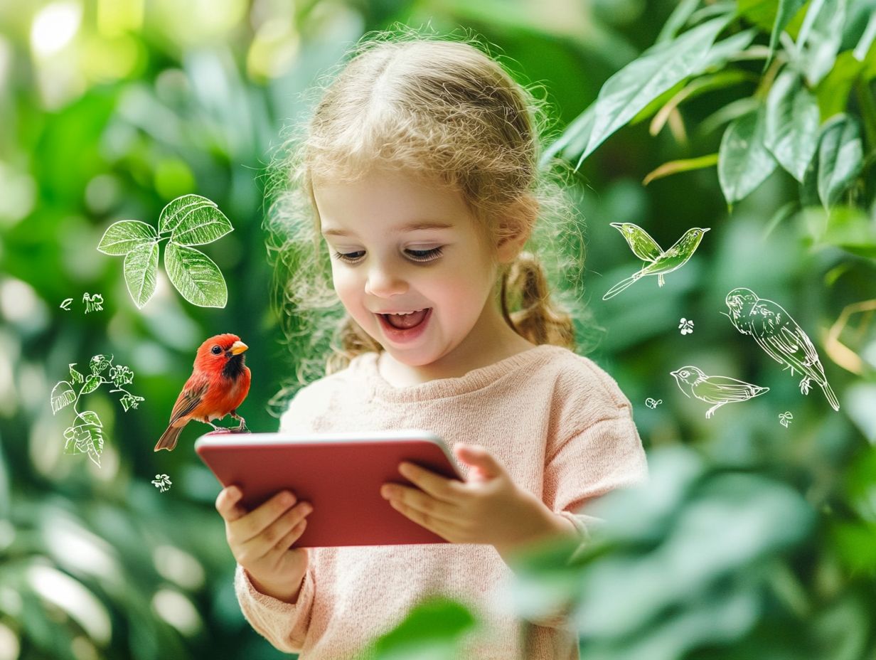 An overview image of frequently asked questions regarding birding apps for kids.