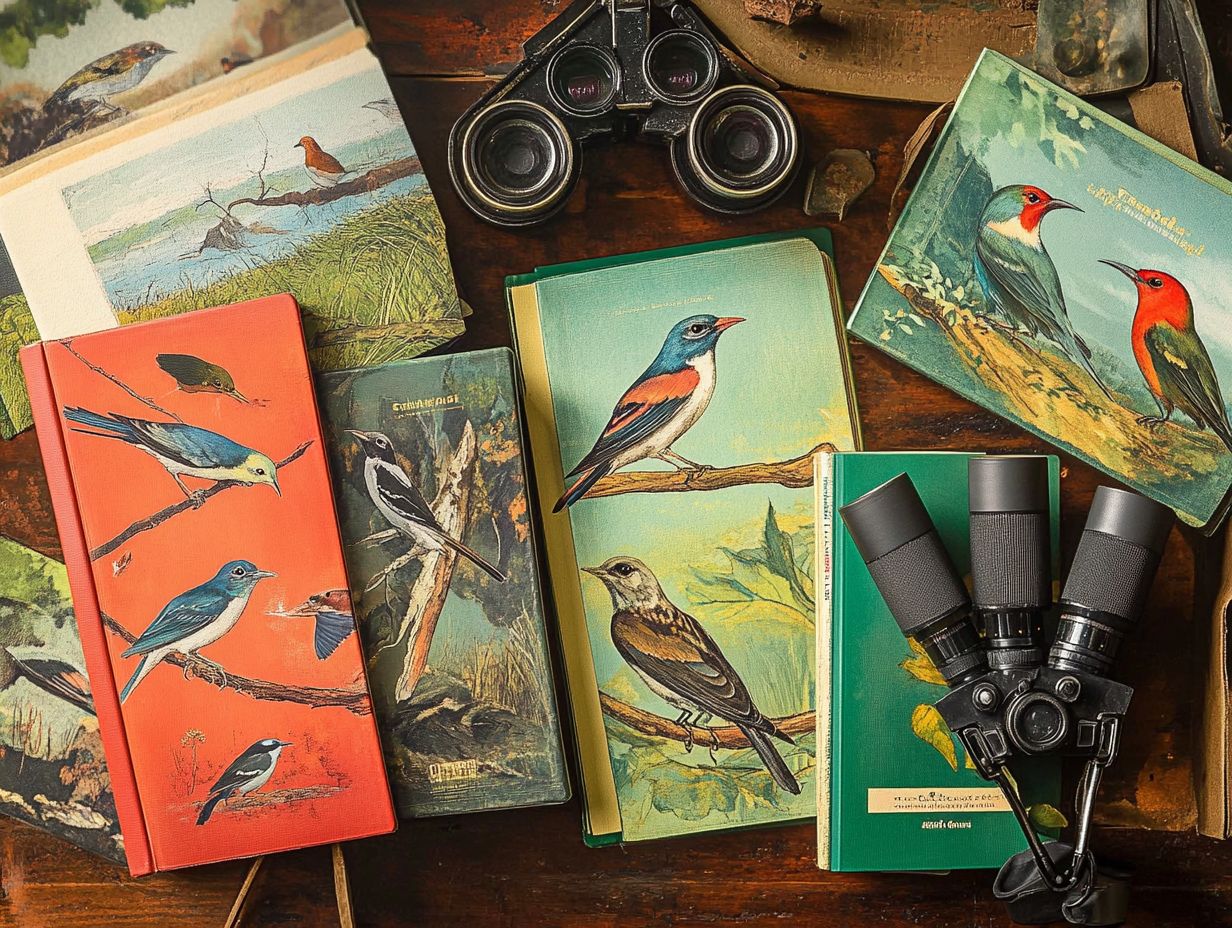 Illustration of essential field guides for birding in Australia and Oceania