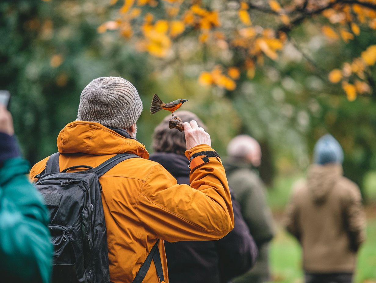 Illustration of essential bird watching clothing.