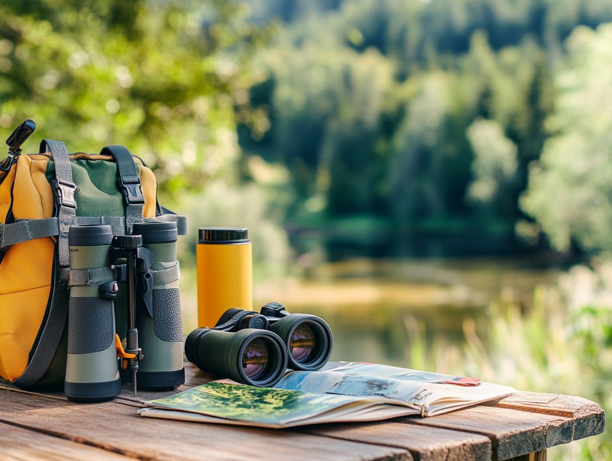 Infographic of the top 10 binocular accessories for birdwatching.