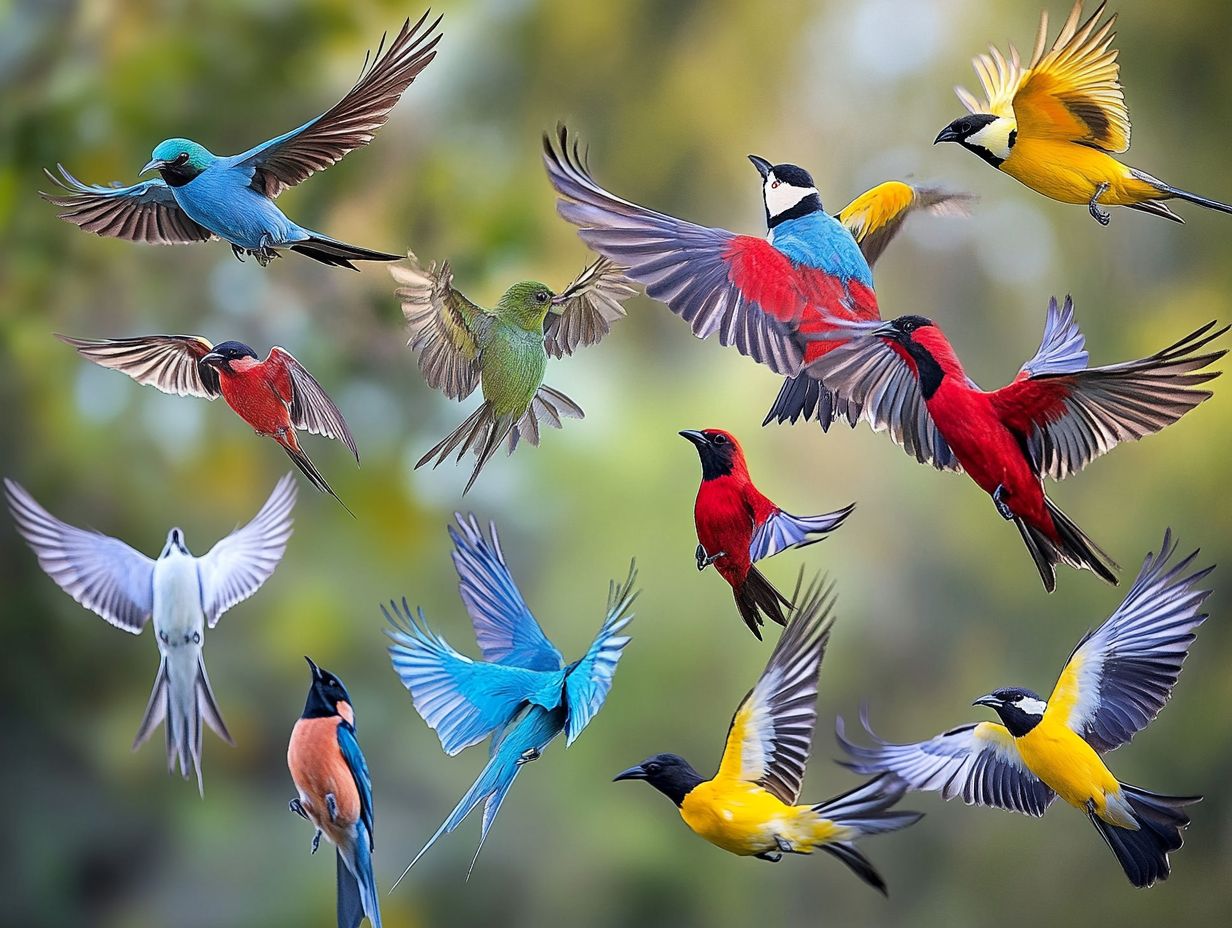 Collage of winning bird photographs from various competitions