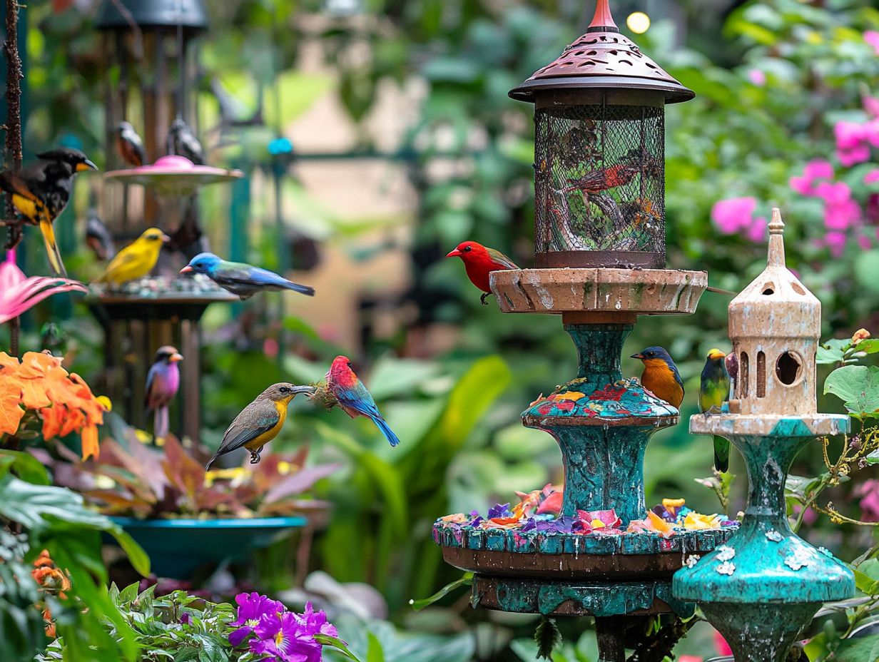 Image showing a Nyjer seed feeder attracting finches.