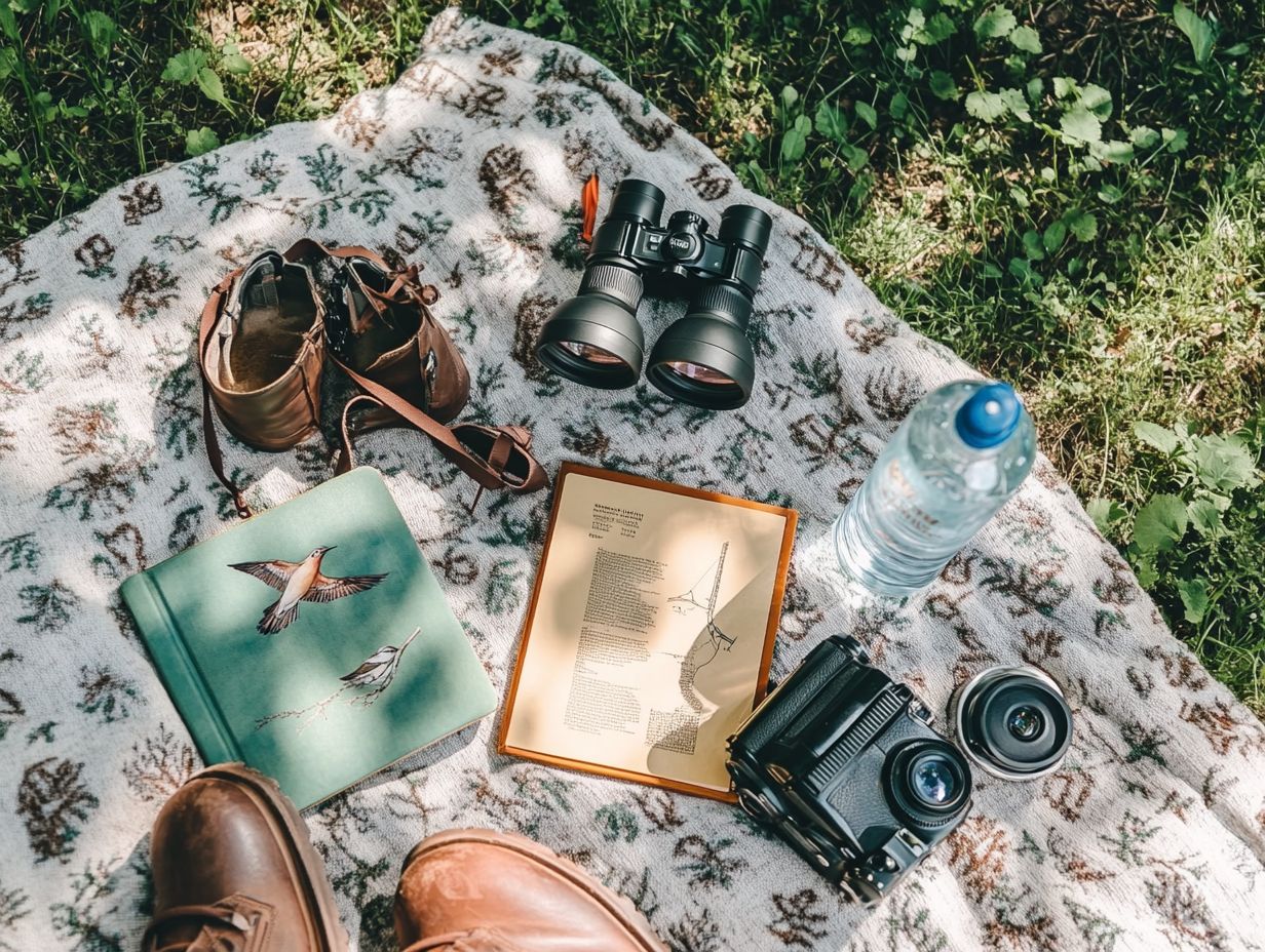 Image of a map and compass used for birdwatching