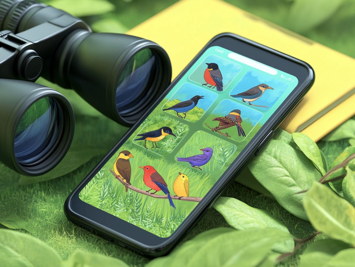 Overview of features in birdwatching apps