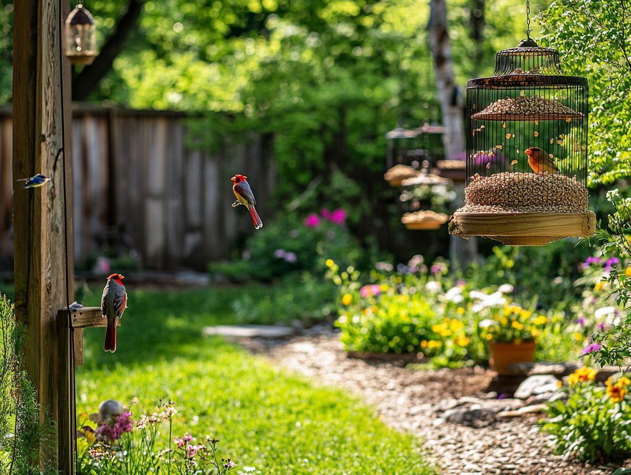 An infographic showing the top 5 reasons to love bird feeders.