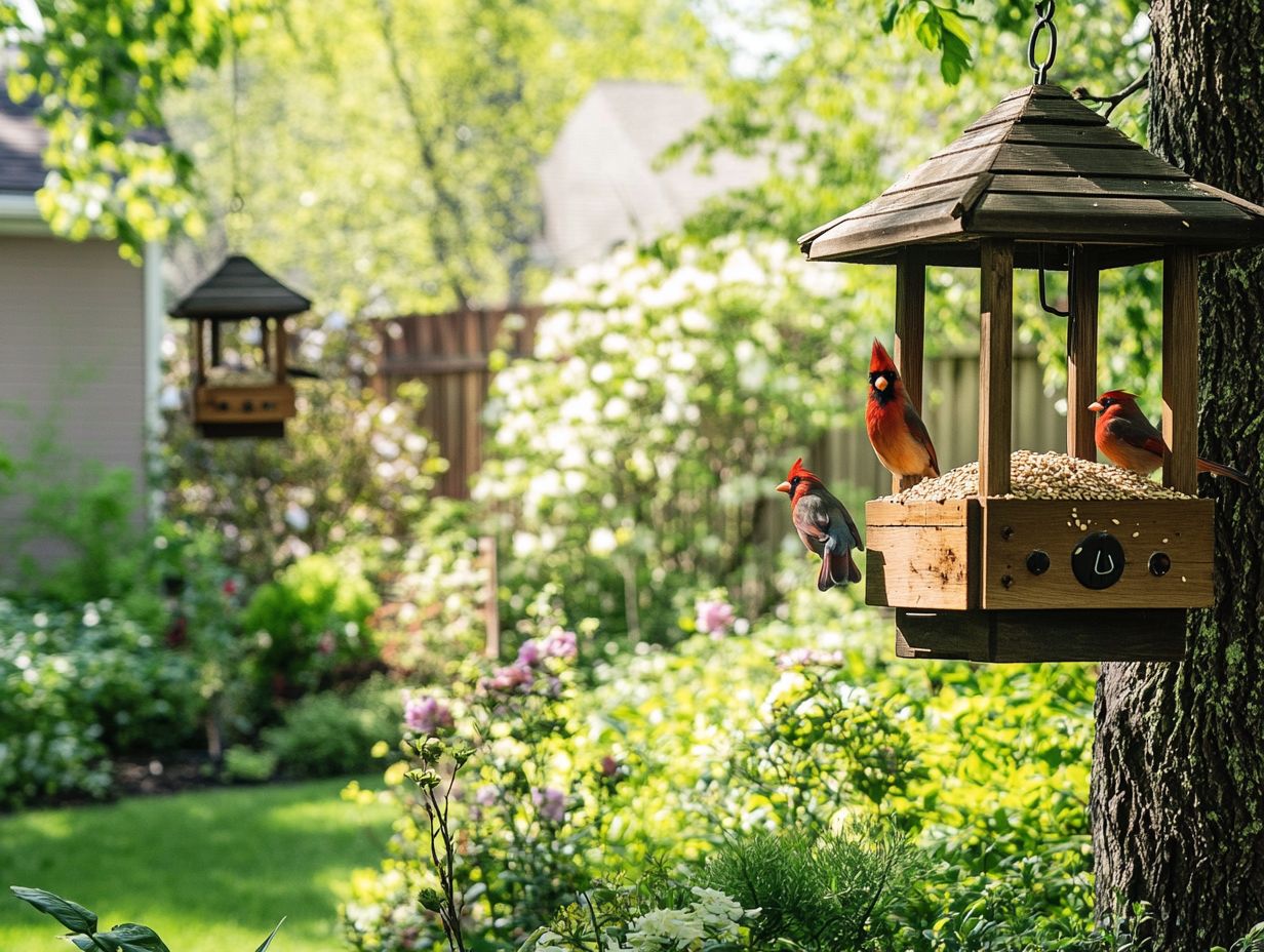 A clean bird feeder ready for birds to enjoy.