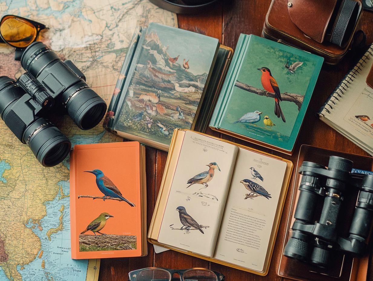 A variety of bird field guides