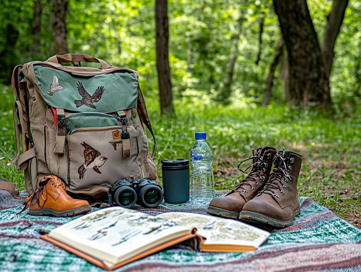 Illustration of top bird watching accessories