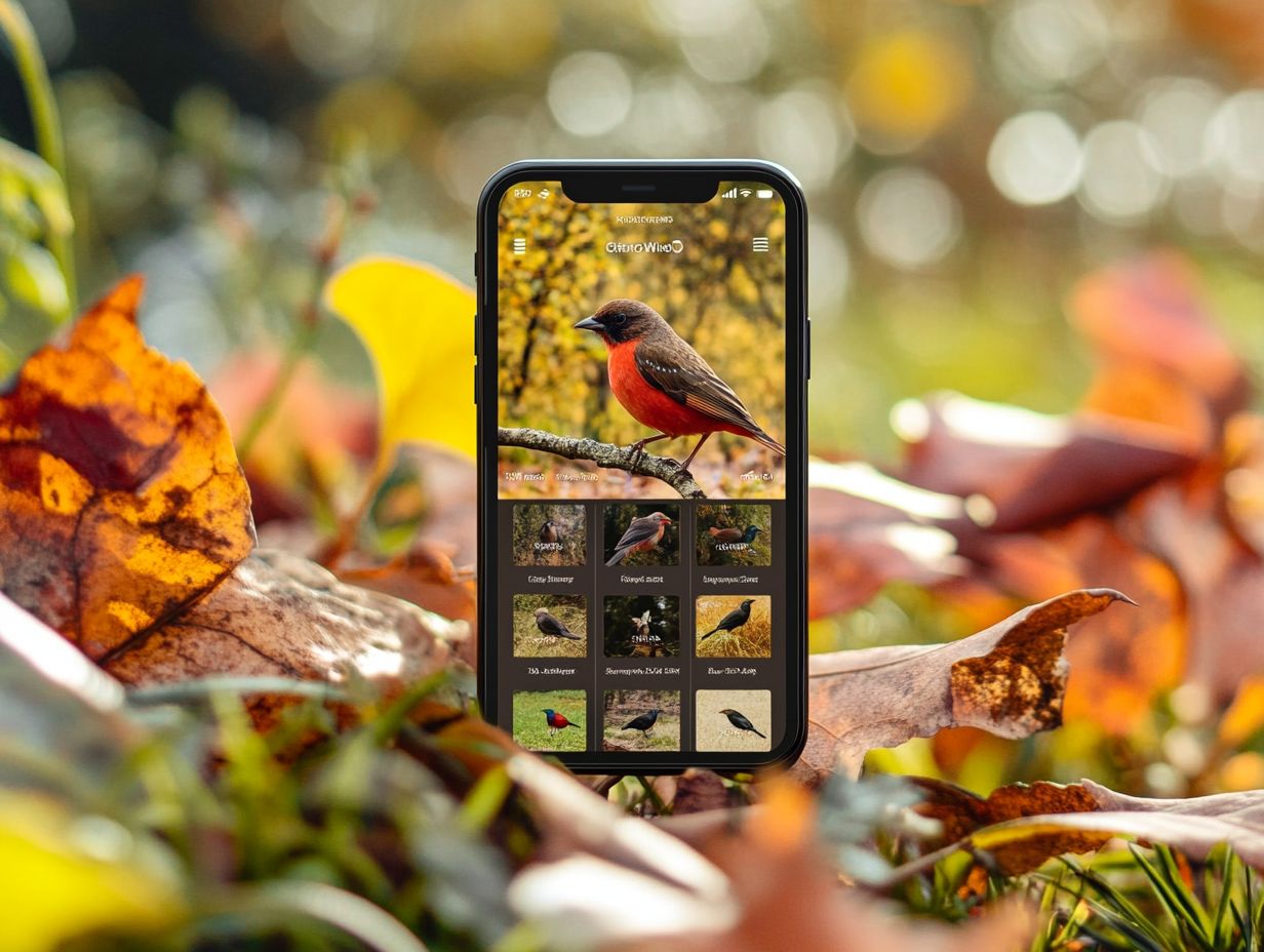 Image illustrating the use of birdwatching apps offline.