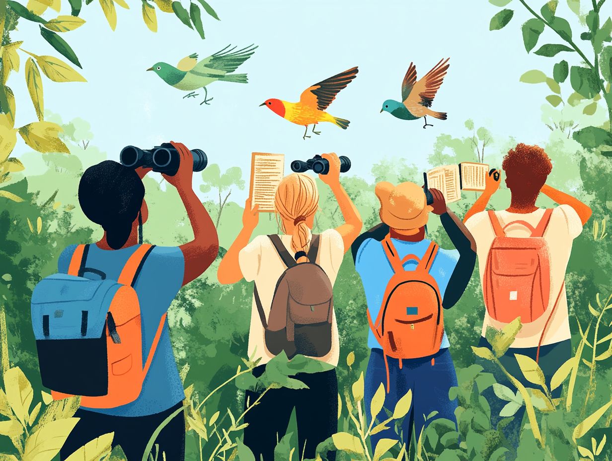 Image depicting frequently asked questions about bird watching etiquette