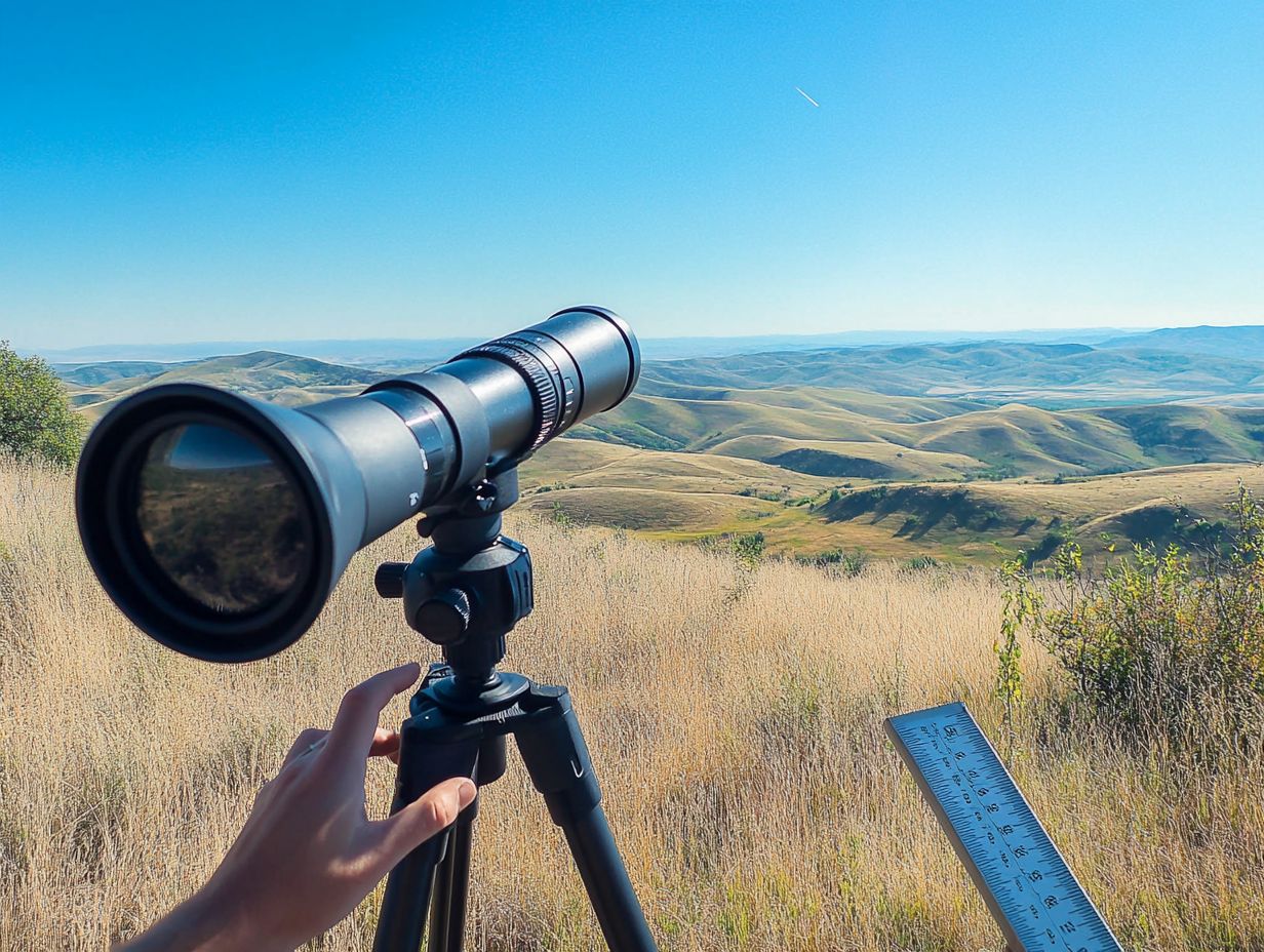 Diagram explaining field of view in spotting scopes