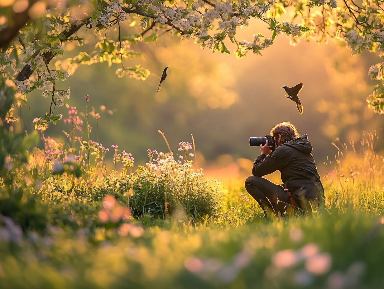 Bird photography techniques focusing on focal length adjustments