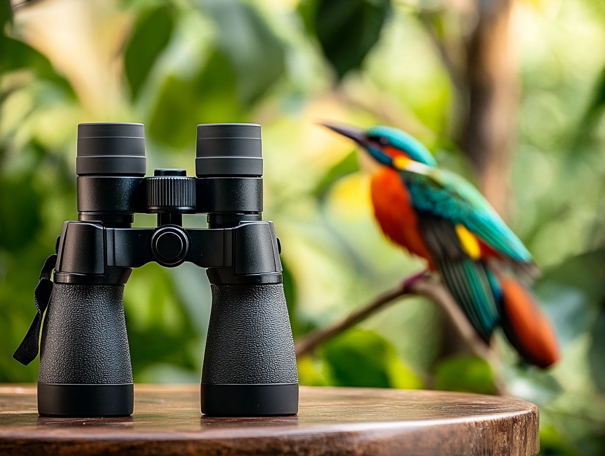 A birdwatcher using binoculars in nature, showcasing the importance of binoculars in birding.