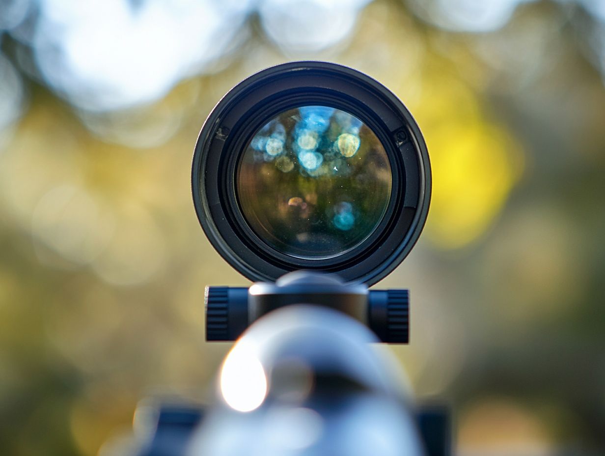 An illustration depicting various factors affecting light transmission in riflescopes, including lens quality and coatings.