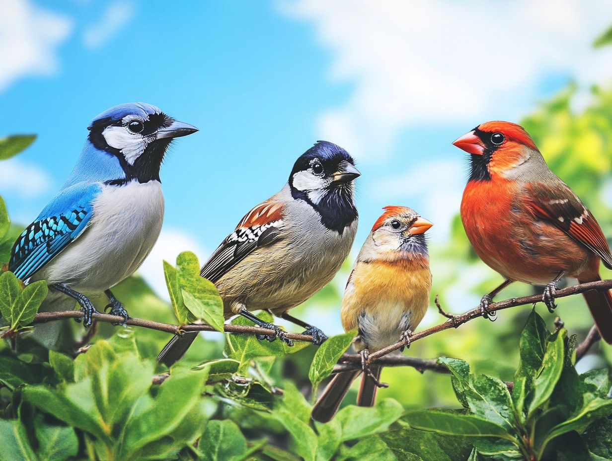 A variety of bird species found on the East Coast