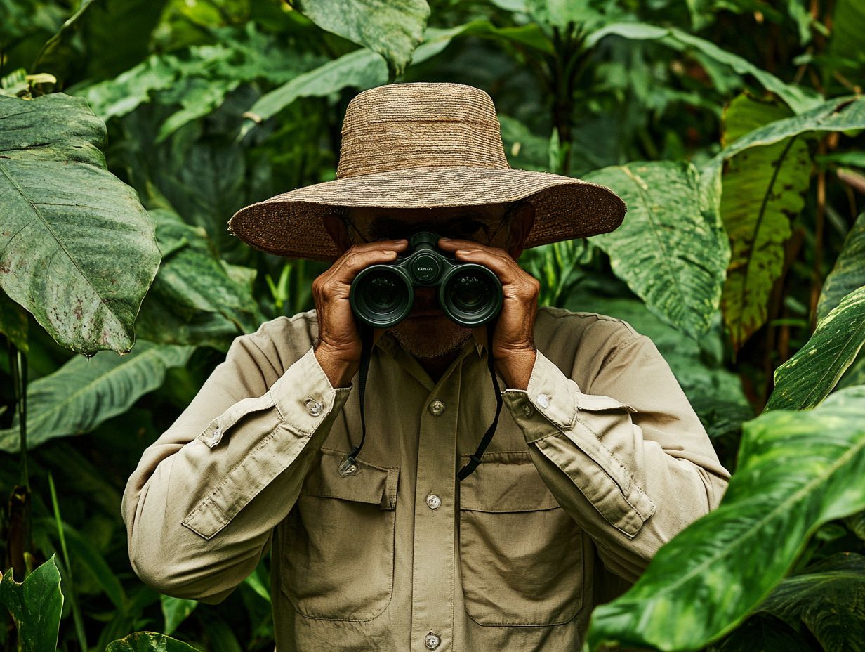 Visual guide to essential clothing for bird watching.