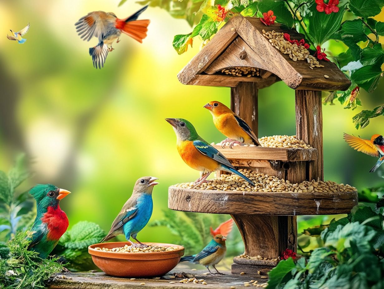 What types of food should I offer to birds?