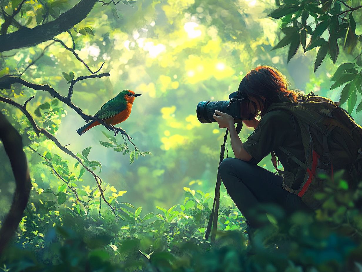 Illustration of Bird Watching Photography in action