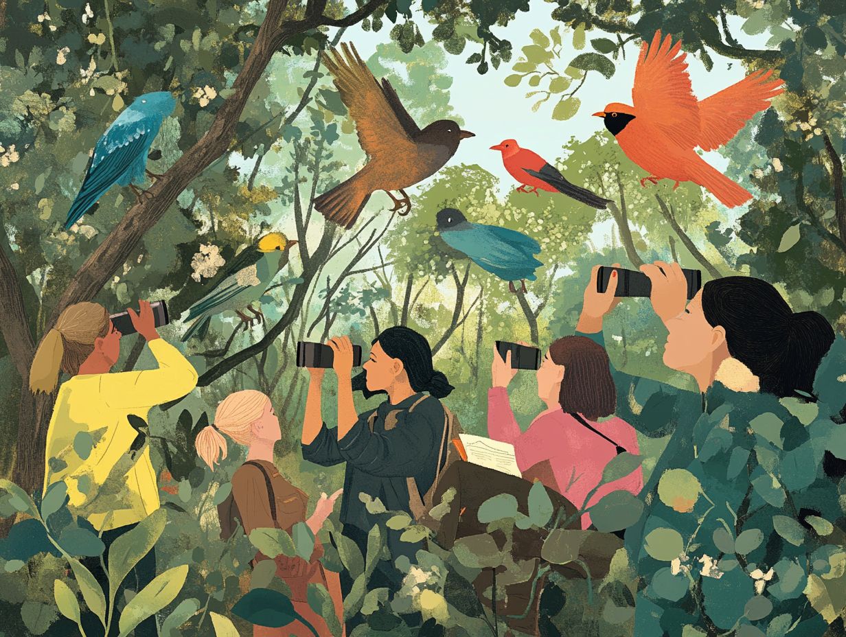 The Role of Social Interactions in Bird Watching