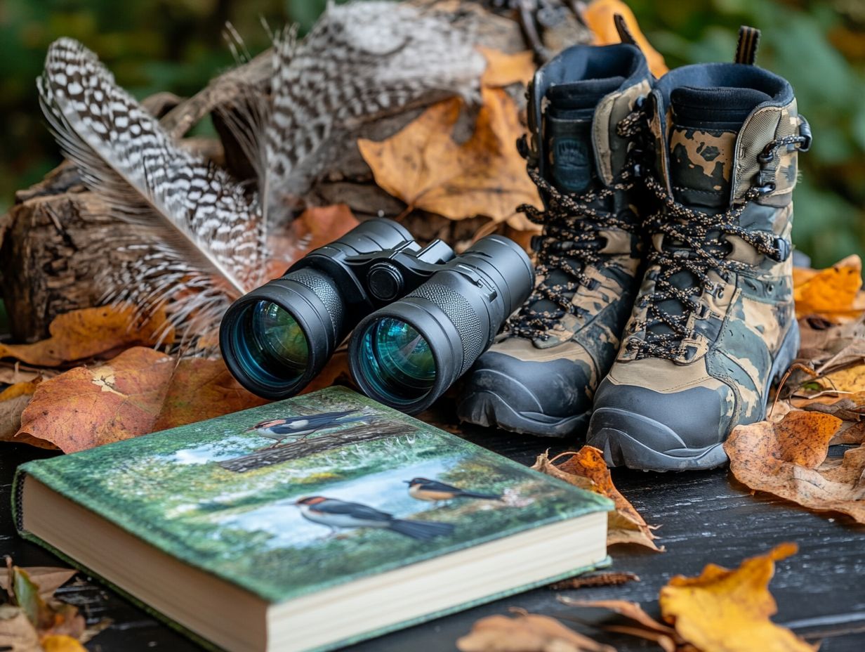 A camera and tripod set up for bird watching in a natural setting.