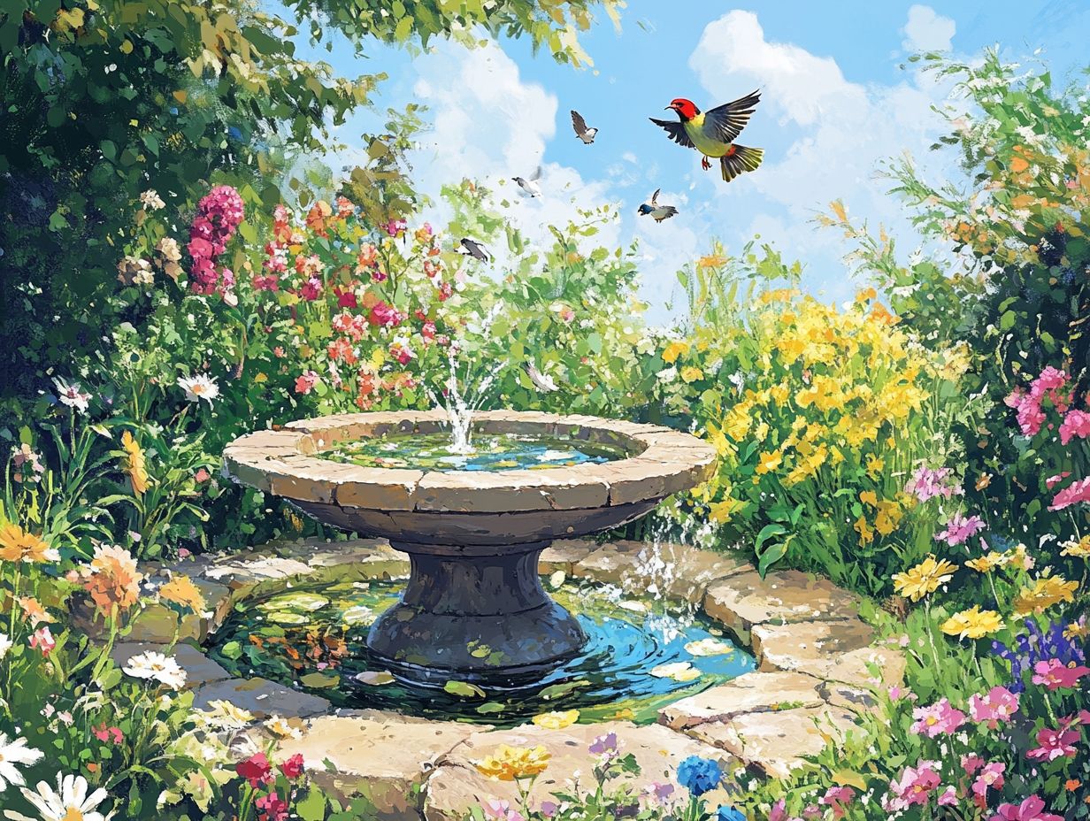 An illustration of a bird bath maintenance guide